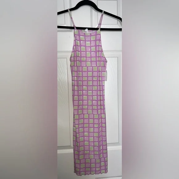 💗 NWT! BP Pink Plaid Jersey Dress - Picture 7 of 9